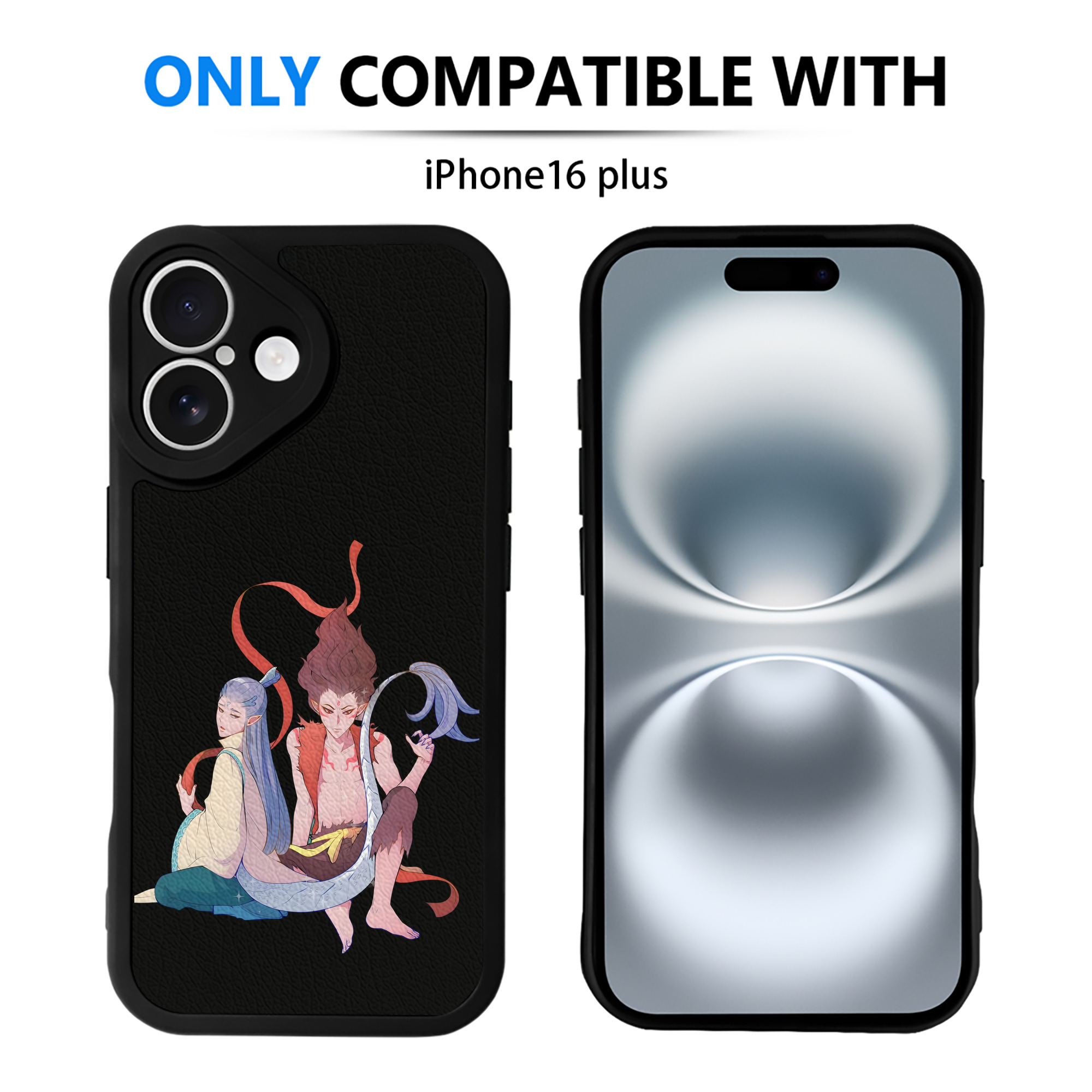 （画像用） Ne Zha 2 ナタ 魔童の大暴れ 【iPhone 16シリーズ対応】シリコンスマホケース（レザー調） 材質：シリコン